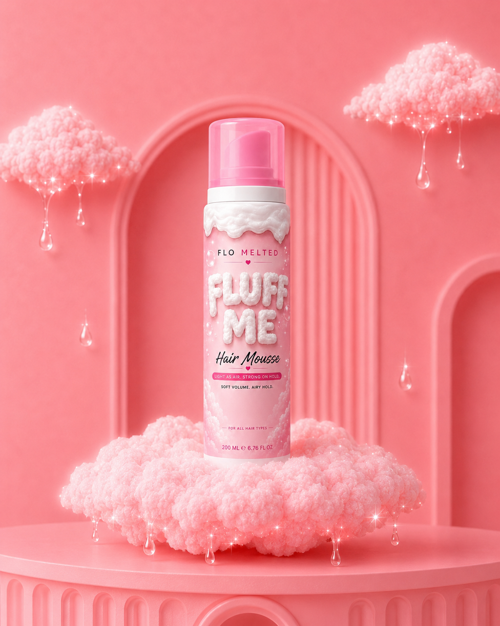 Mousse coiffante FloBeautyUK Volume et tenue longue durée